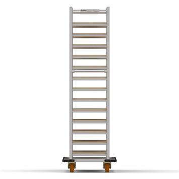 Chariot Passeur en bois 40x120 cm (Inox)