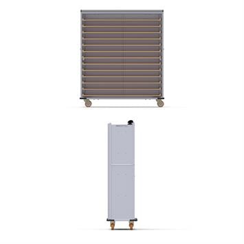 Chariot passeur en bois avec Système enfermé 40x150 cm