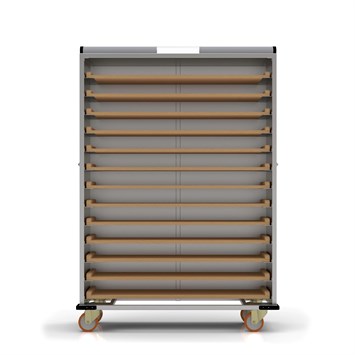 Chariot passeur en bois avec Système enfermé 40x150 cm (Inox)