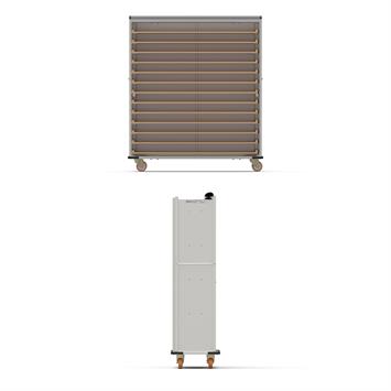 Chariot passeur en bois avec Système enfermé 40x150 cm (Inox)