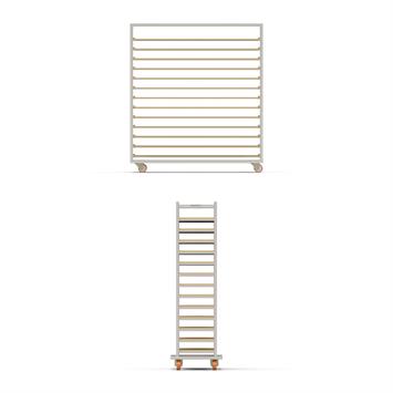 Chariot Passeur en bois 40x150 cm (Inox)