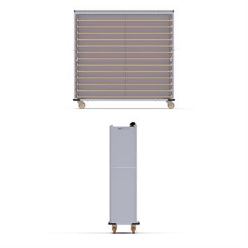 Chariot passeur en bois avec Système enfermé 40x180 cm