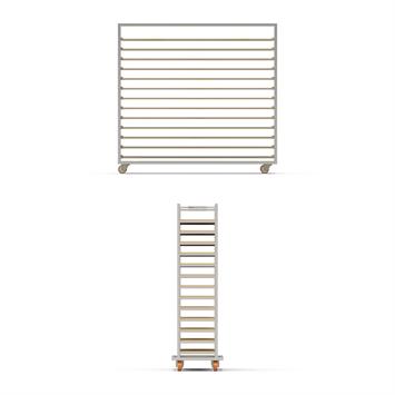 Chariot Passeur en bois 40x180 cm (Inox)