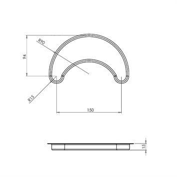 Poêle revêtue à Croissants 40x60 cm