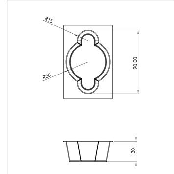 Poêle revêtue pour Sekiz Cake (en forme de 8) 40x60 cm