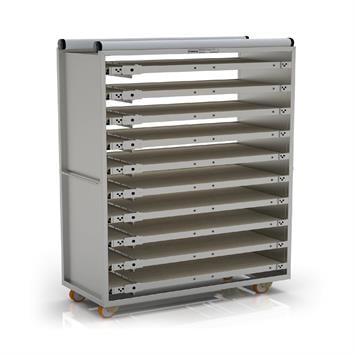 Chariot passeur avec système enfermé 58x120 cm (Inox)