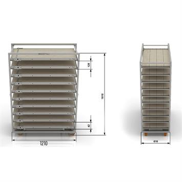 Chariot Passeur 58x120 cm (Inox)