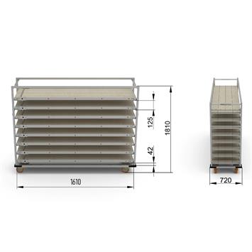 Chariot Passeur 58x160 cm (Inox)