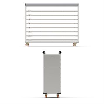 Chariot passeur avec système enfermé 58x200 cm (Inox)