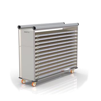 Chariot passeur avec système enfermé 58x240 cm (Inox)