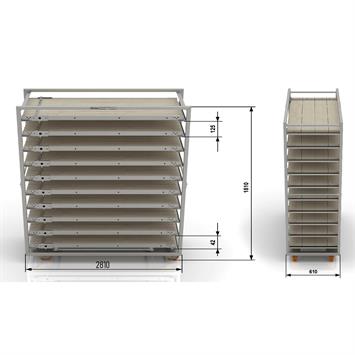 Chariot Passeur 58x280 cm (Inox)