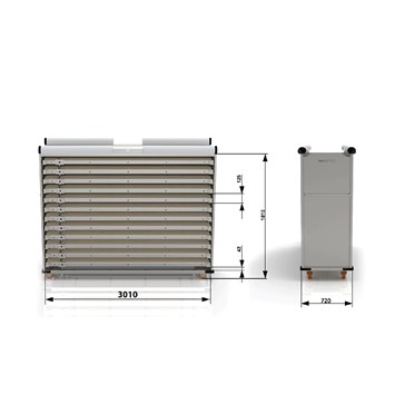 Chariot passeur avec système enfermé 58x300 cm