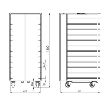 Chariot pour Four Rotatif 59x80 cm