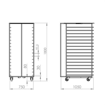Chariot pour Four Rotatif 74x98 cm (Inox)