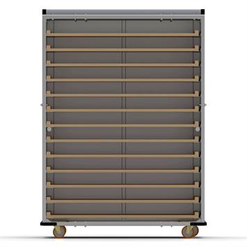 Chariot passeur en bois avec Système enfermé 80x120 cm (Inox)