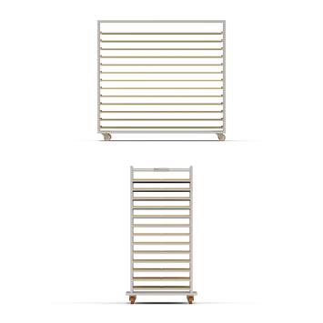 Chariot Passeur en bois 80x180 cm (Inox)