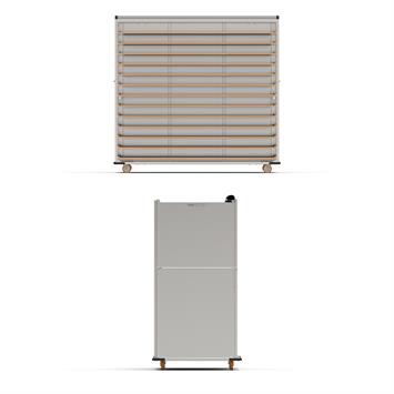 Chariot passeur en bois avec Système enfermé 80x150 cm (Inox)