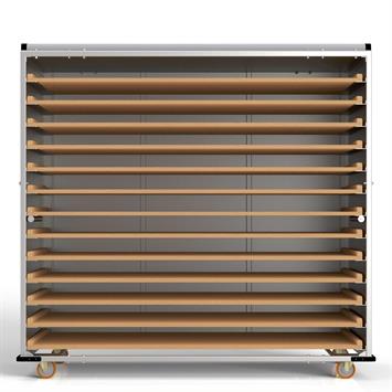 Chariot passeur en bois avec Système enfermé 80x150 cm (Inox)