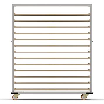 Chariot Passeur en bois 80x180 cm (Inox)