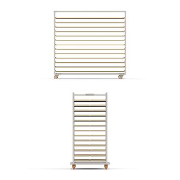 Chariot Passeur en bois 80x180 cm (Inox)