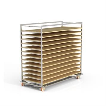 Chariot Passeur en bois 80x180 cm (Inox)