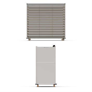 Chariot passeur en bois avec Système enfermé 80x180 cm (Inox)