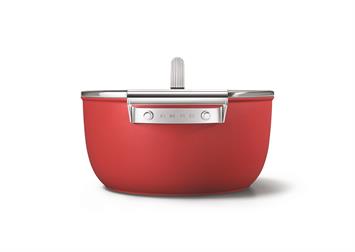 Smeg - Cookware 50 S Style Kırmızı Tencere Cam Kapaklı 24 cm