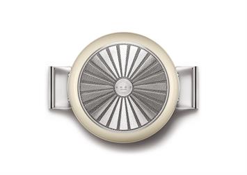 Smeg - Cookware 50S Style Krem  Pilav Tenceresi Cam Kapaklı 28 cm