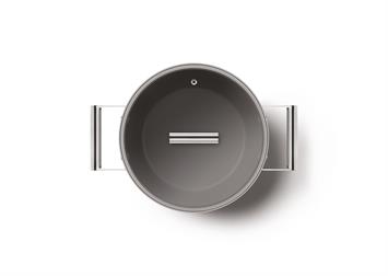 Smeg - Cookware 50 S Style Siyah Tencere Cam Kapaklı 24 cm