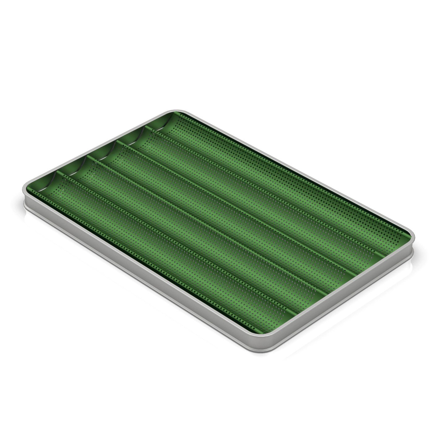 Poêle revêtue à Baguette 5 Canaux Longitudinaux 49x74 cm