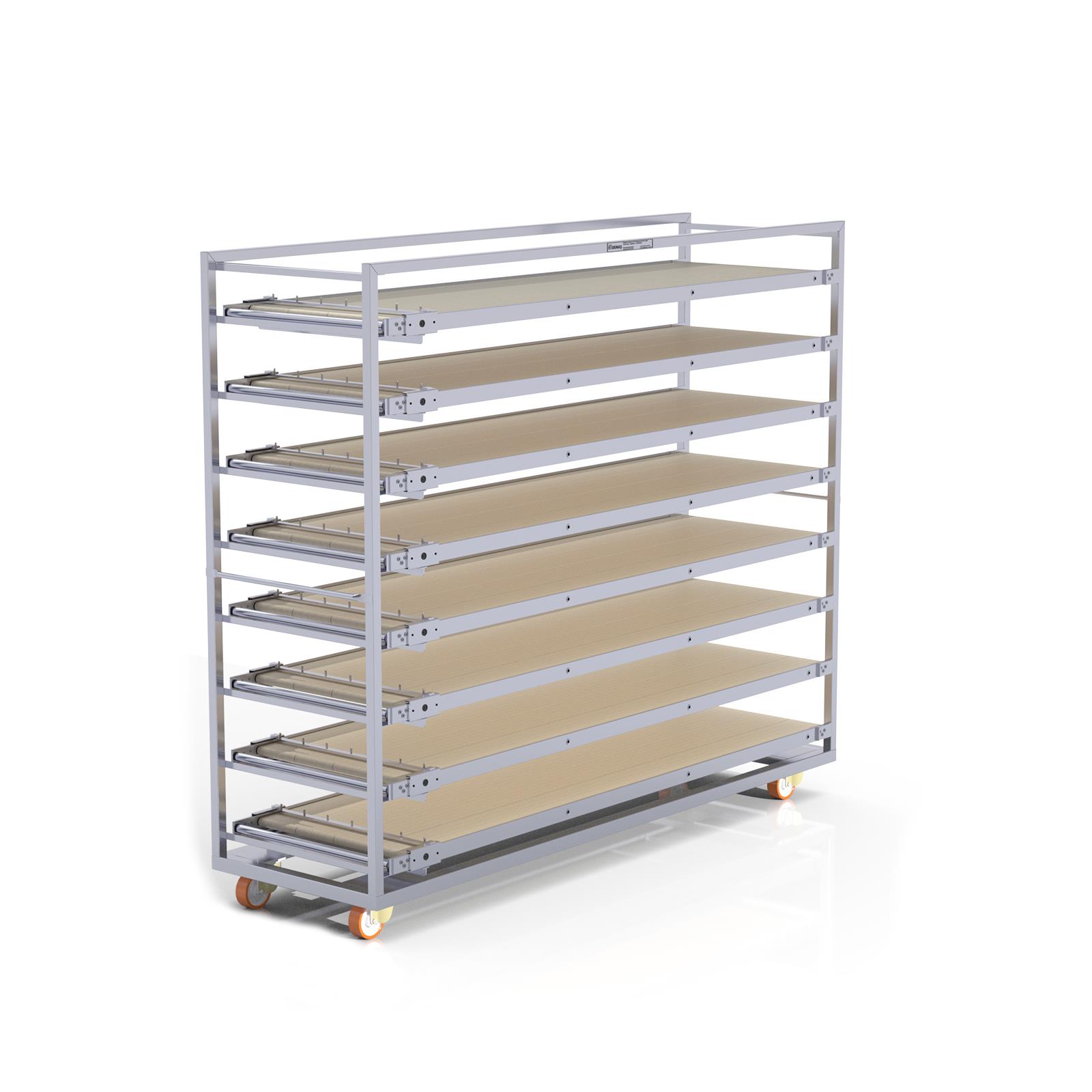 58x200 cm Oven Loader Trolley with 8 Shelves