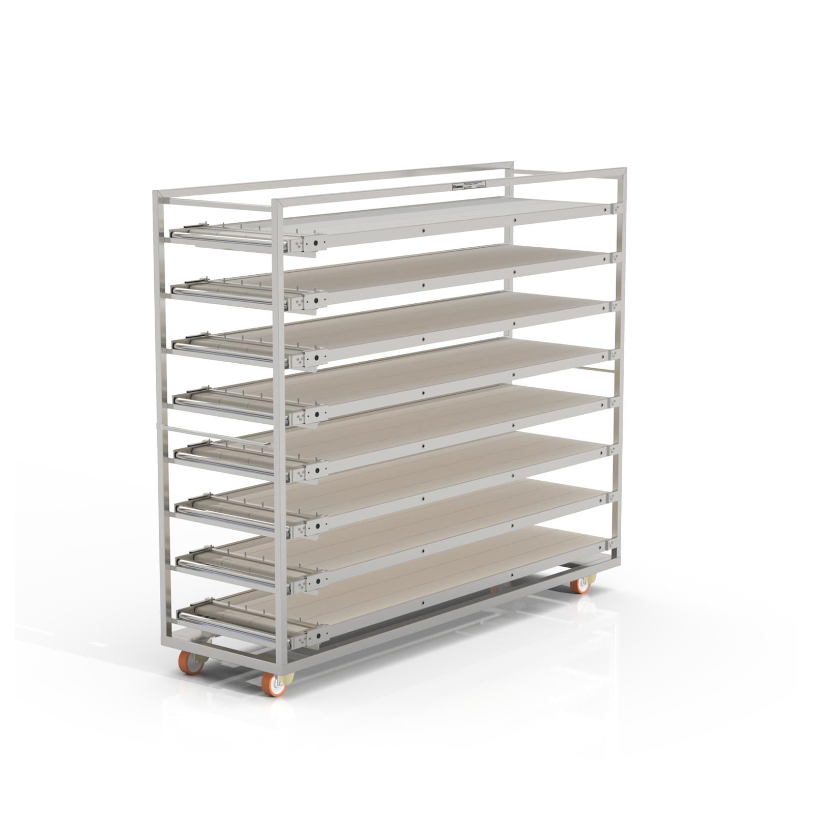 58x200 cm Oven Loader Trolley with 8 Shelves (inox)