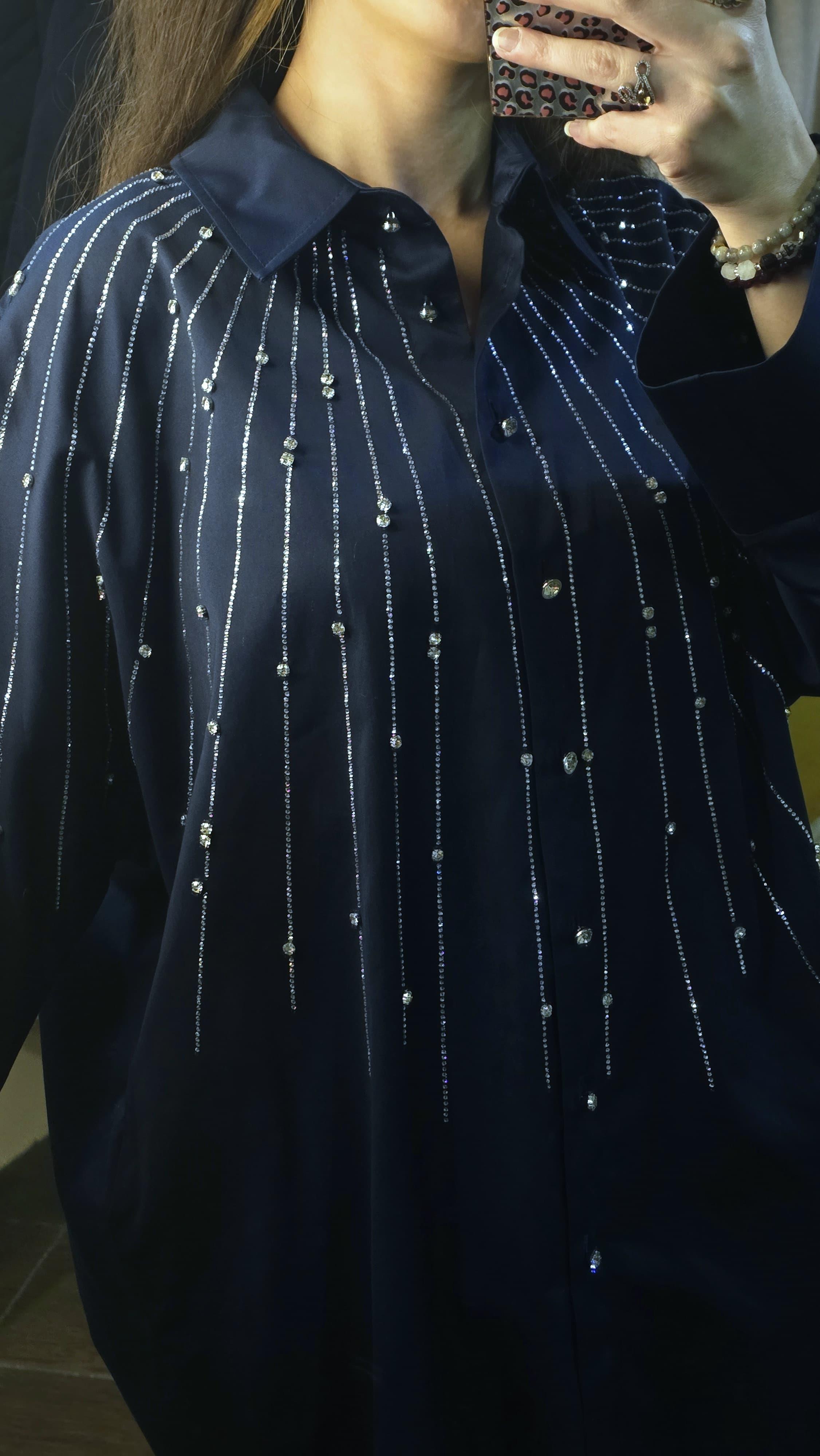 25YGSTNK4848/Ghisa Gömlek Tunik - lacivert