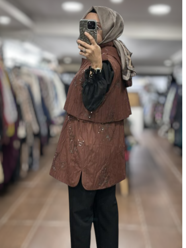 26KGSYLK3236/Ghisa Yelek - Taba