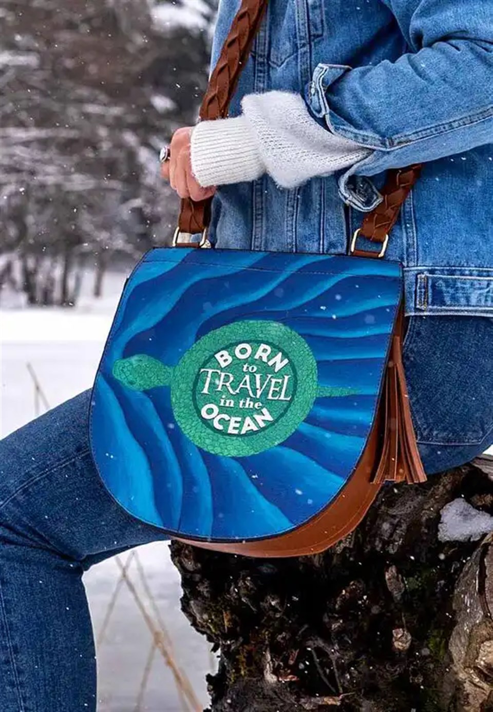 Born to Travel in the Ocean / Dogo ivy bag kadın çanta