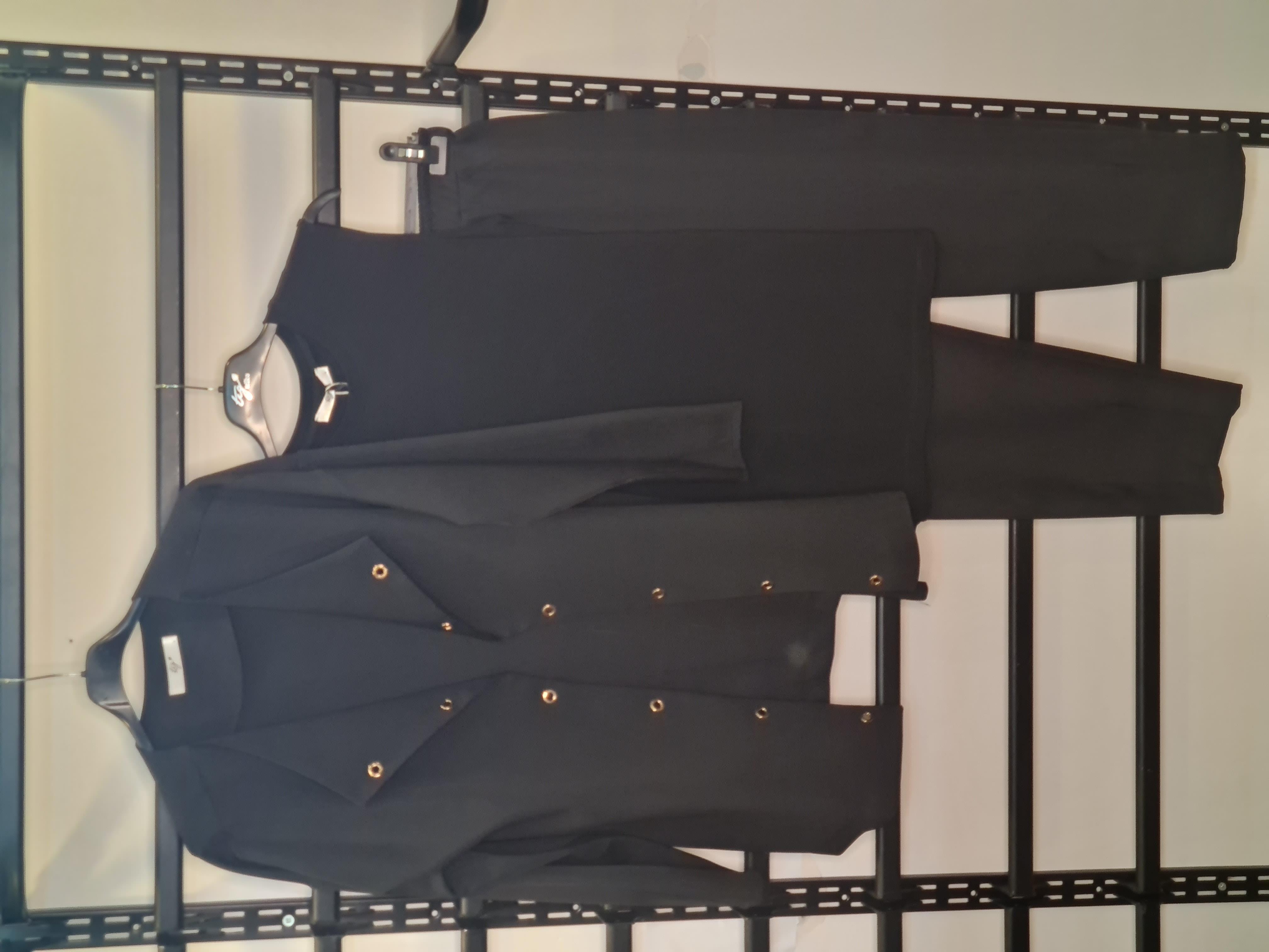 Çıtçıtlı Pantolonlu Takım - siyah