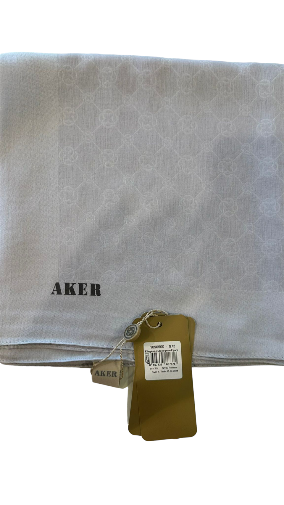 ELEGANCE MONOGRAM EŞARP - A.GRİ