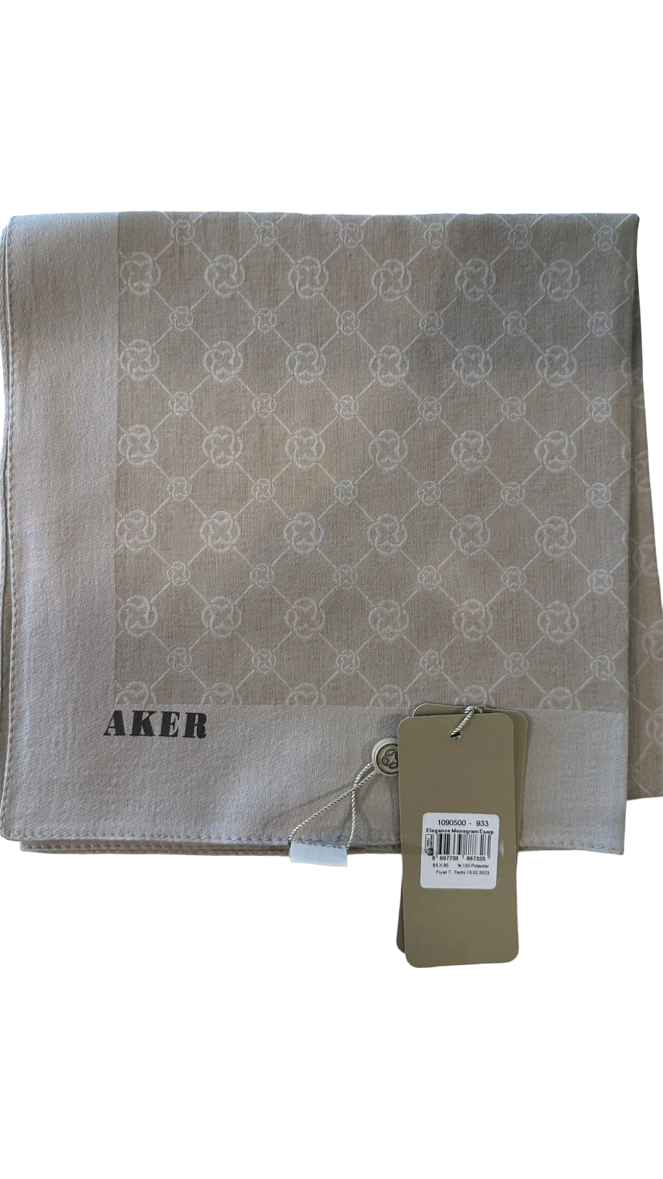 ELEGANCE MONOGRAM EŞARP - HAKİ