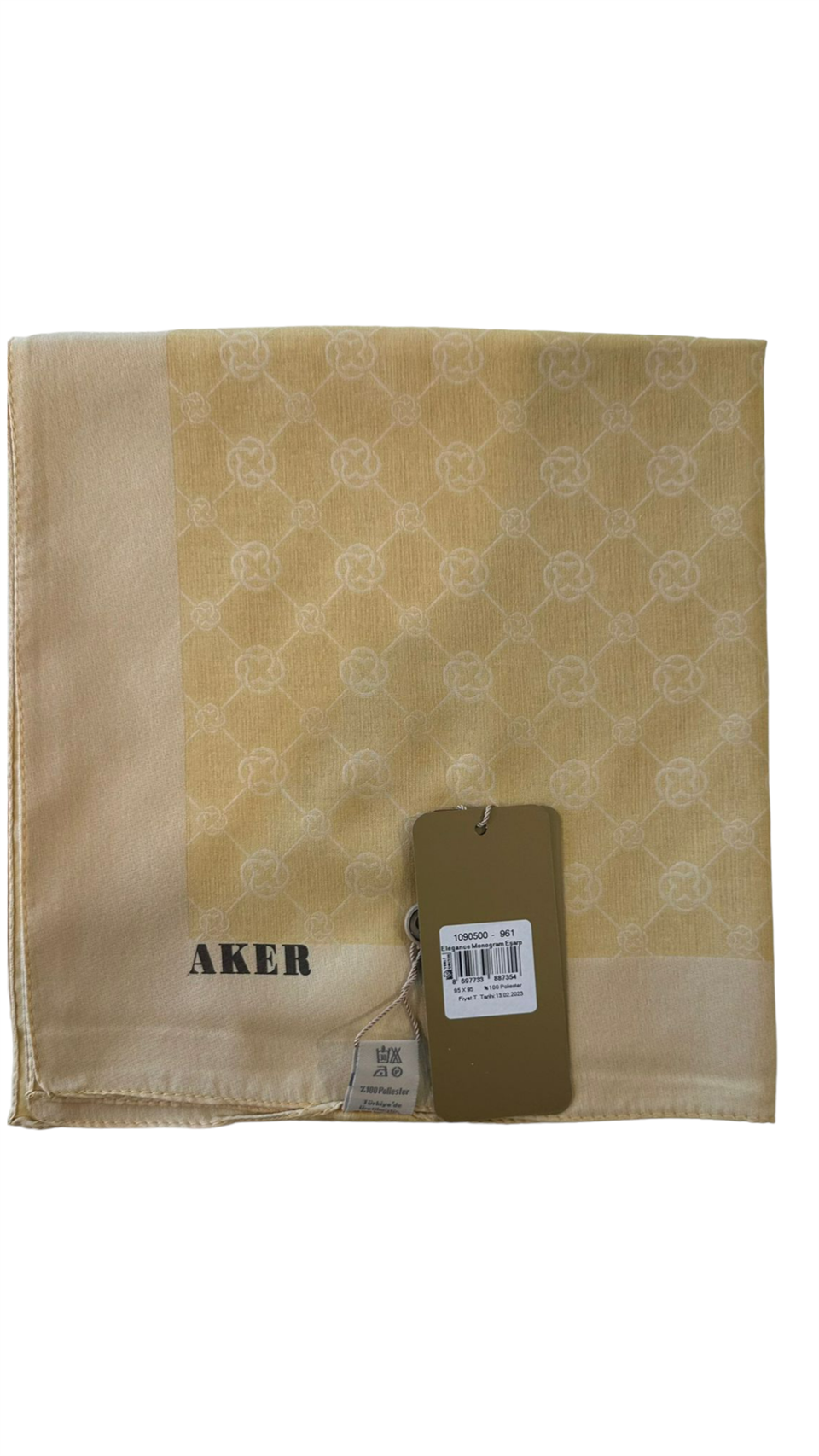 ELEGANCE MONOGRAM EŞARP - SARI