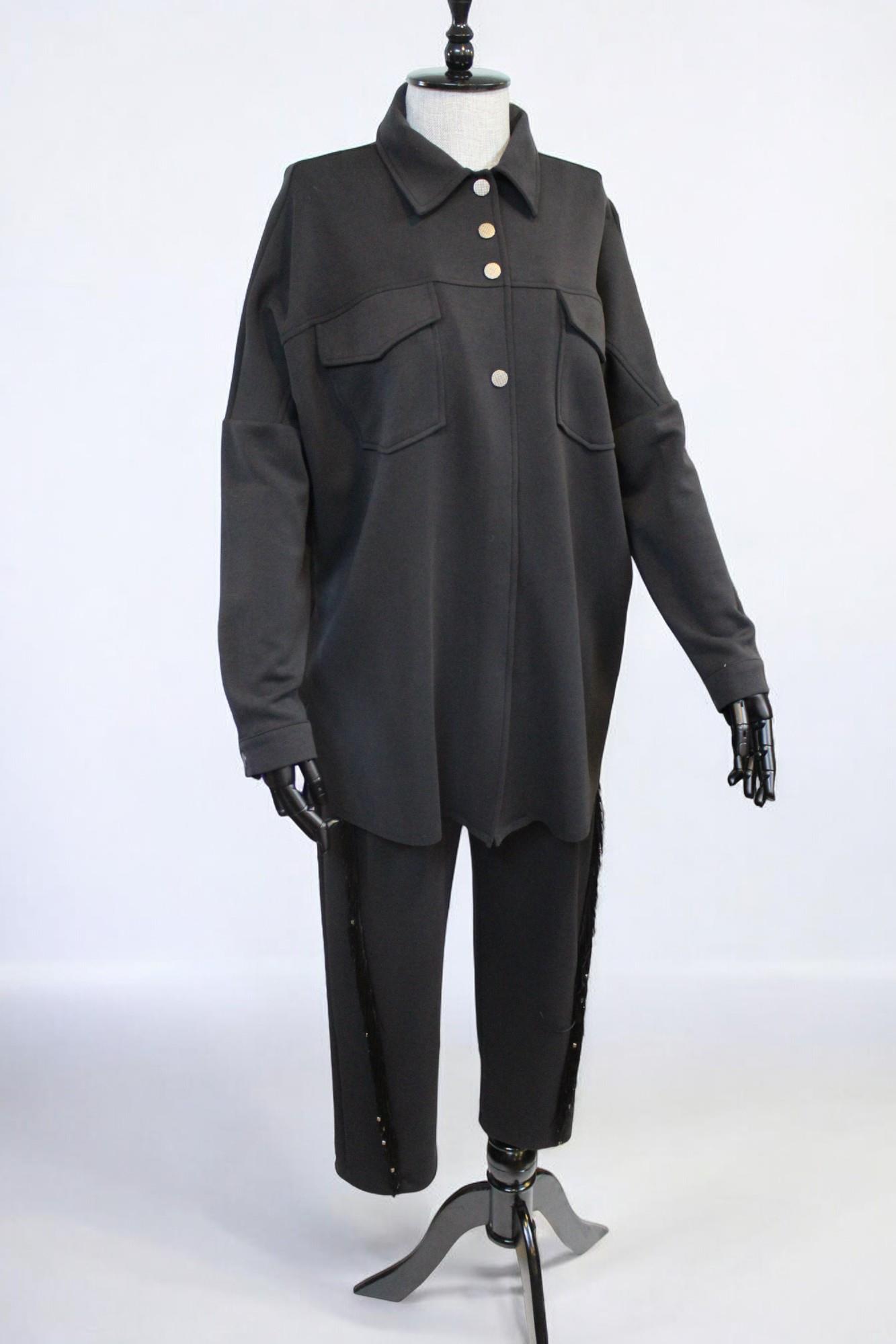 Ghisa Cep Detaylı Tunik Pantolon - Siyah