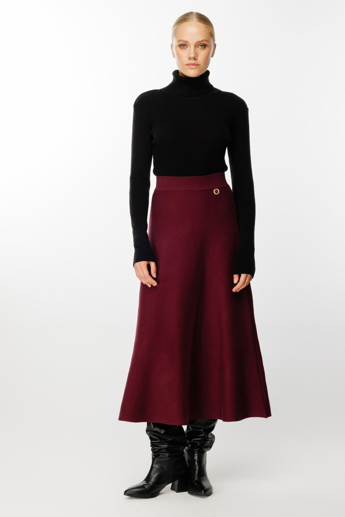 Ghisa Triko Etek - Bordo