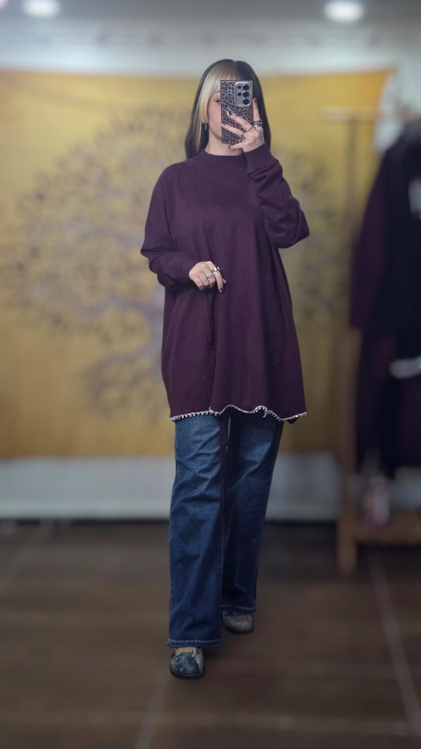 Ghisa Triko Tunik - Bordo