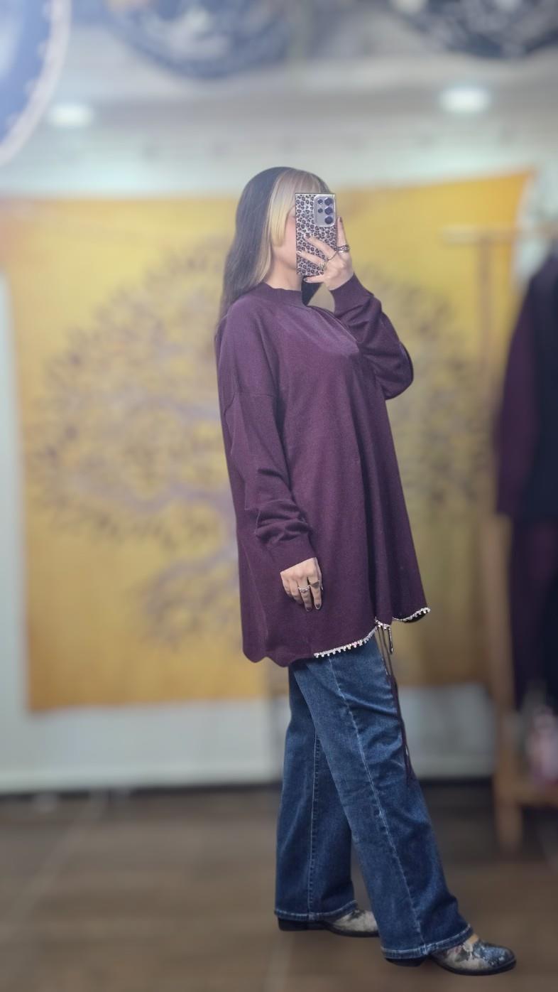 Ghisa Triko Tunik - Bordo