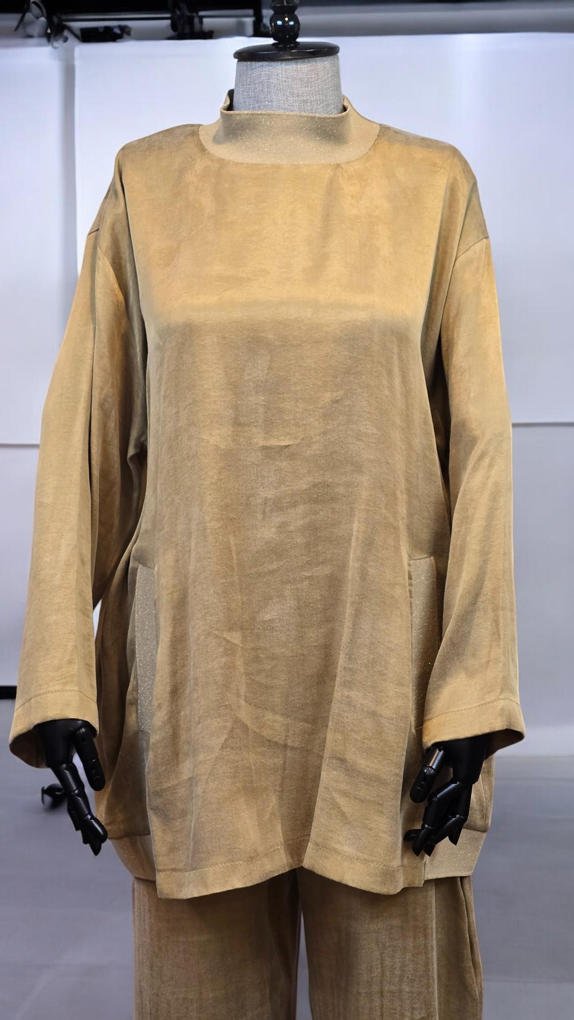Ghisa Tunik Pantolon Takım - Hardal
