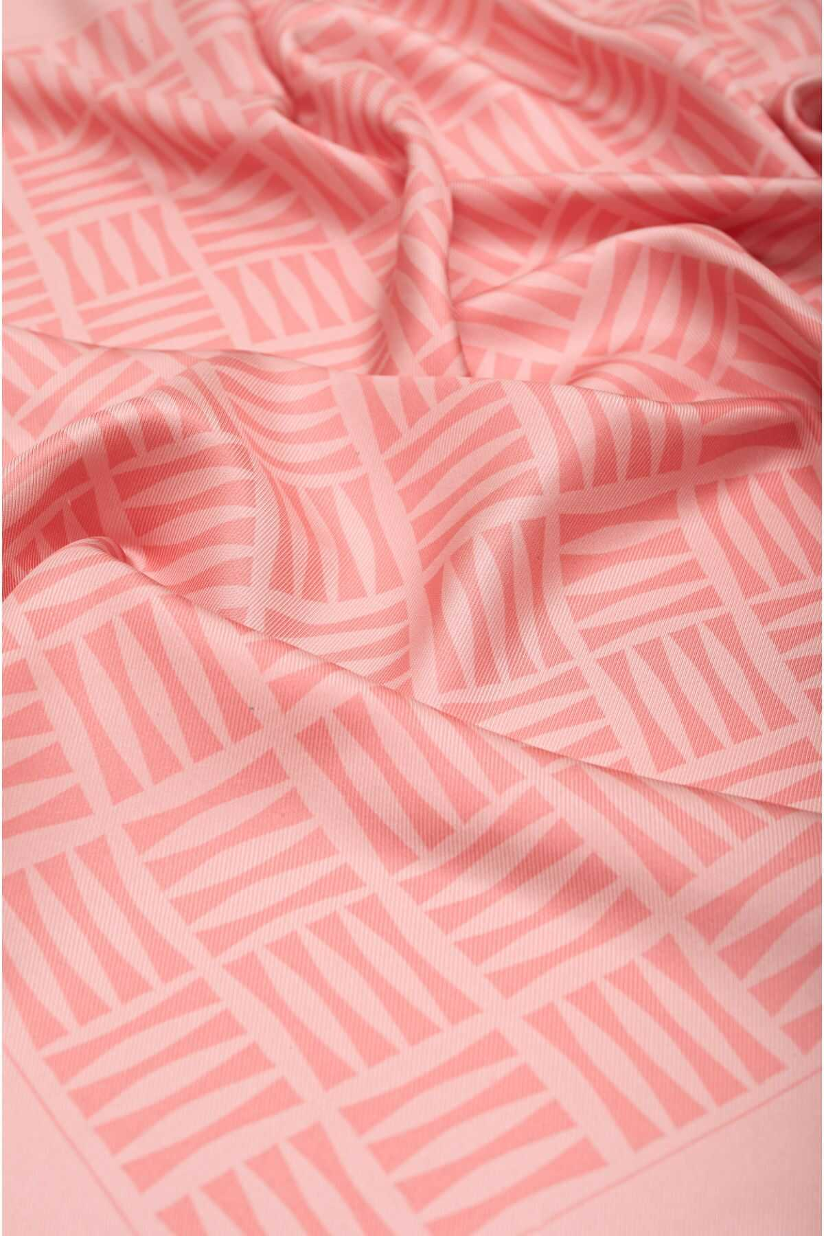 İmannoor Iman Kare Pembe Tivil İpek Eşarp 90x90