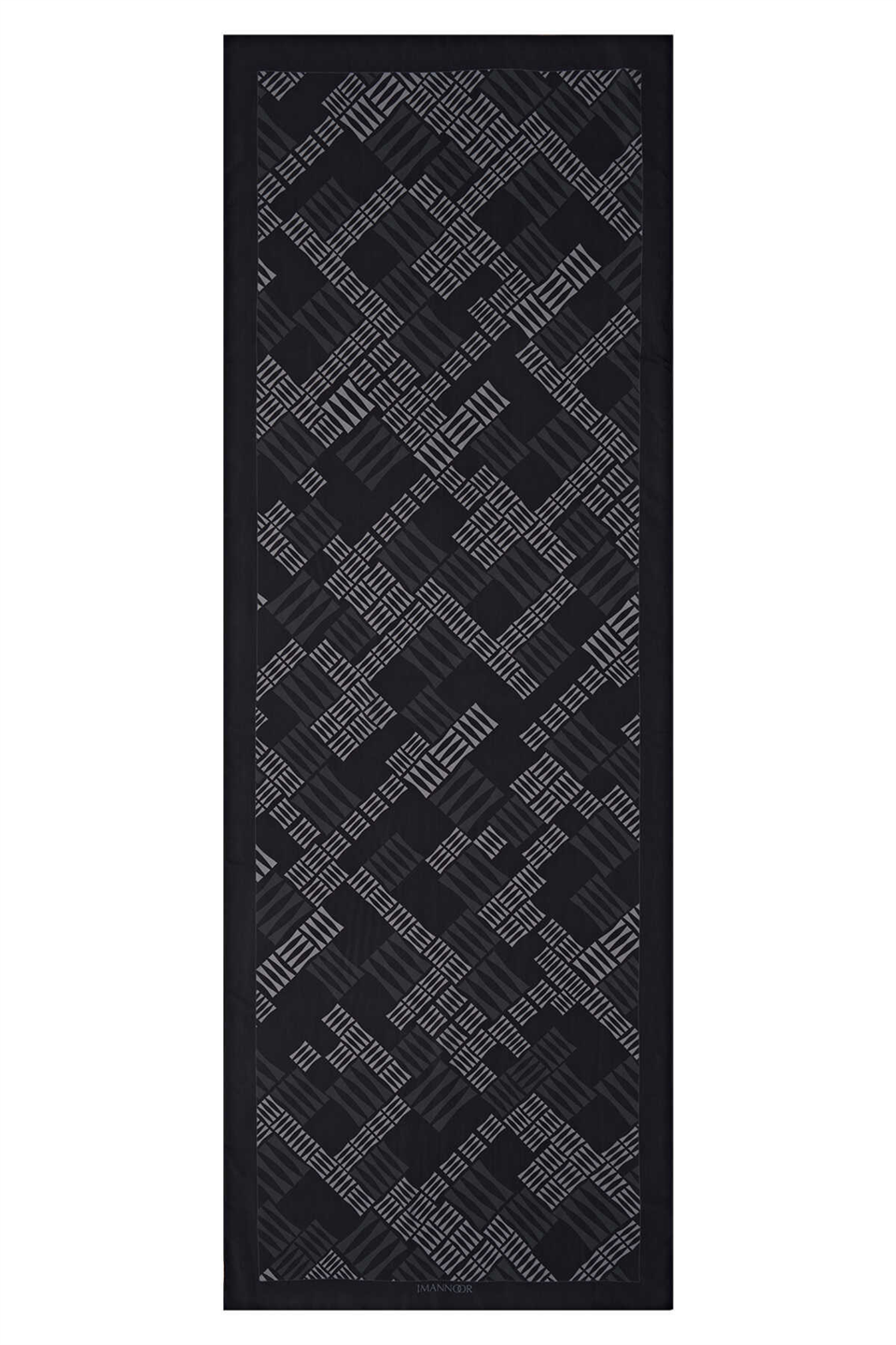 İmannoor Piyano Siyah Floş Viskon Şal 70x200