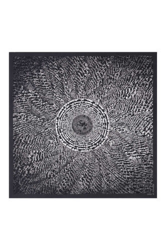 İmannoor Şems Siyah İpek Eşarp 130x130