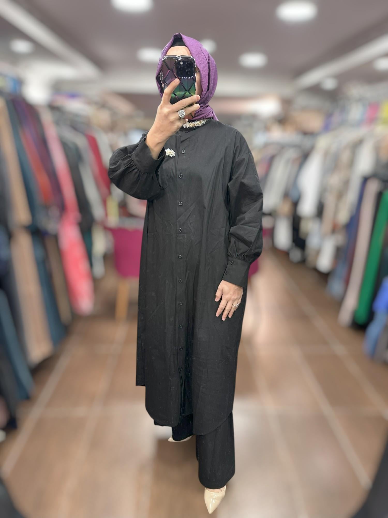 KAHMA KHM25Y13156 ELBİSE KAP - SİYAH 