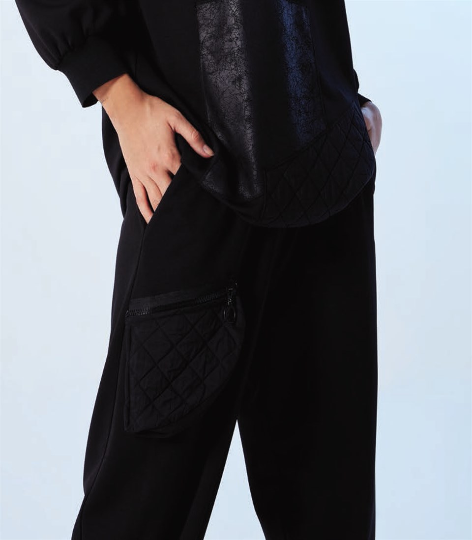 KB-RD21010 CEP DETAY PANTOLON - SİYAH