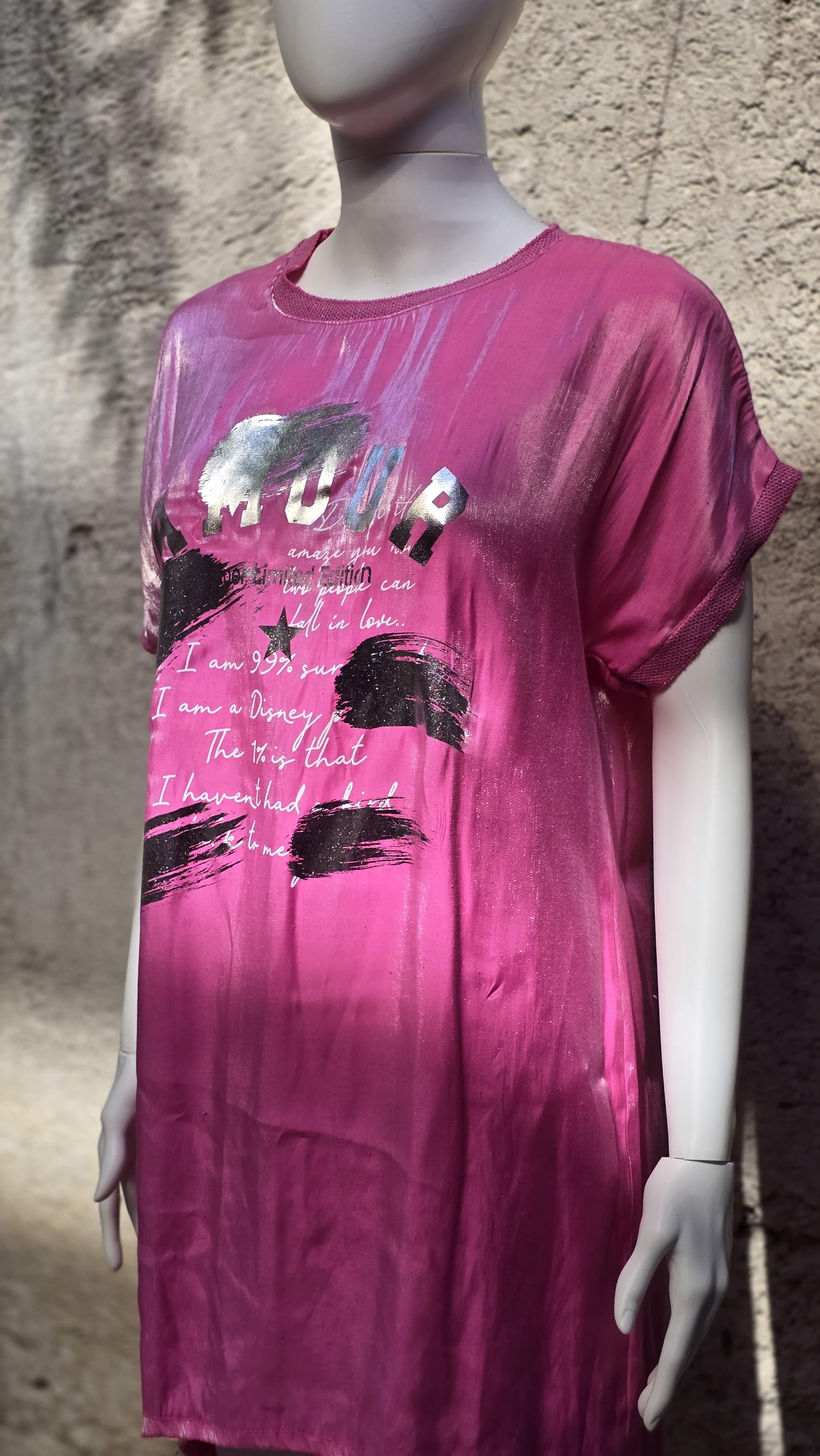 KB-Y55173 TİŞÖRT BLUZ - FUŞYA